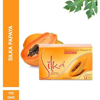 Silka Whitening Papaya Herbal Soap (135g)