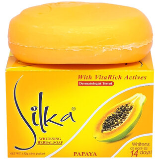 Silka Papaya Skin Whitening Herbal Soap (135g)