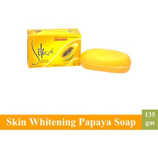 Silka Papaya Whitening Face & Body Soap - Pack Of 1 (135g)