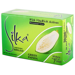 Silka Green Papaya Whitening Herbal Face & Body Soap - 135gm