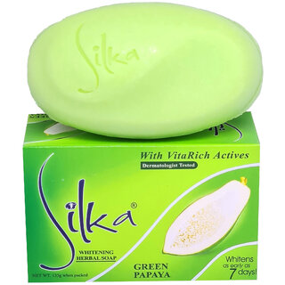 Silka Whitening Green Papaya Herbal Soap (135g)