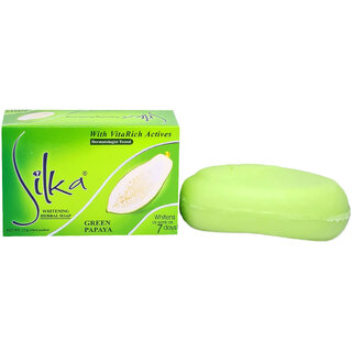 Green Papaya Whitening Herbal Silka Soap - 135gm
