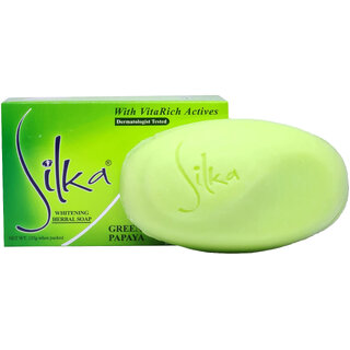 Silka Green Papaya Skin Whitening Herbal Soap (135g)