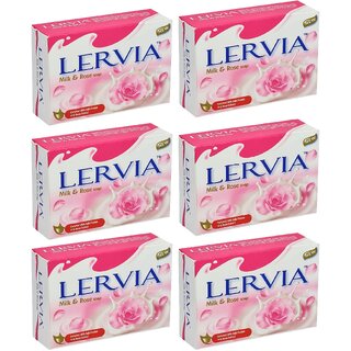 Lervia Milk & Rose Soap - 90g (Pack Of 6)