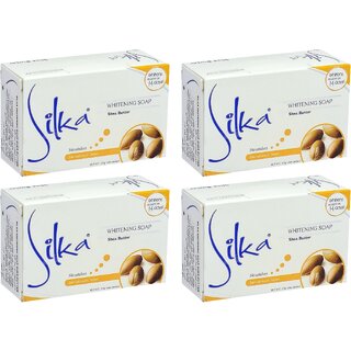 Silka Shea Butter Whitening Soap - 135g (Pack Of 4)