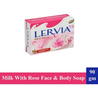 Lervia Milk Protein And Rose Extract Soap - Pack Of 1 (90g)