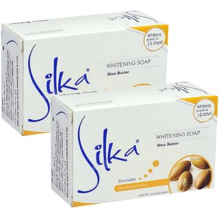 Silka Shea Butter Whitening Face & Body Soap - Pack Of 2 (135g)