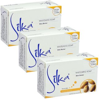 Silka Shea Butter Whitening Face & Body Soap - Pack Of 3 (135g)