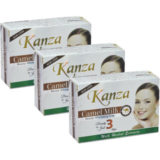 Kanza Camel Milk Herbal Skin Whitening Soap - Pack Of 3 (90g)