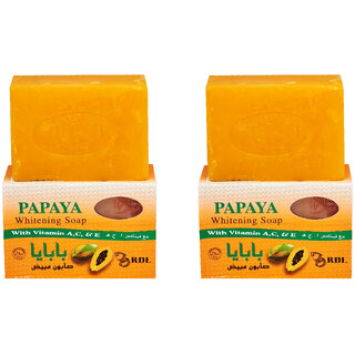 RDL Papaya Whitening Face  Body Soap -  Pack of 2 (135gm)