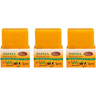 RDL Papaya Whitening Face  Body Soap -  Pack of 3 (135gm)