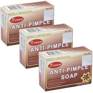 Renew Anti-Pimple Herbal Face Soap - Pack Of 3 (135g)