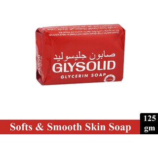 Glysolid Glycerin Soft Skin Face  Body Soap - Pack Of 1 (125g)
