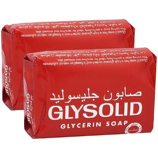 Glysolid Glycerin Soft Skin Face  Body Soap - Pack Of 2 (125g)
