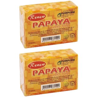 Renew Papaya Cubes Soap - 135g (Pack Of 2)