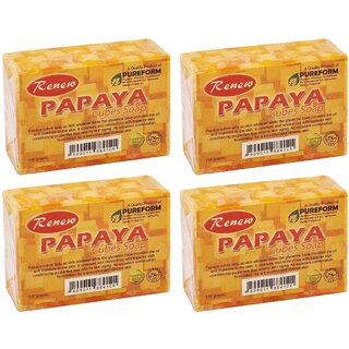 Renew Papaya Cubes Soap - 135g (Pack Of 4)