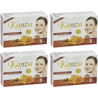 Kanza Almond  Honey Whitening Soap - 90g (Pack Of 4)