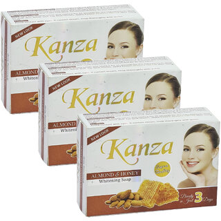 Kanza Almond  Honey Whitening Face  Body Soap - Pack Of 3 90g