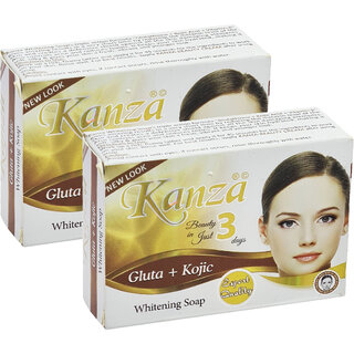 Kanza Gluta  Kojic Whitening Face  Body Soap - Pack Of 2 (90g)