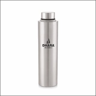 Dhara Stainless Steel Everfresh Fridge Water Bottle 1000 ml Silver  Single Wall  Leak Proof  Airtight  Easy to Carry