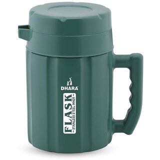 Dhara Stainless Steel Insulated Hot And Cold Thermoware Carafe 800ml Green