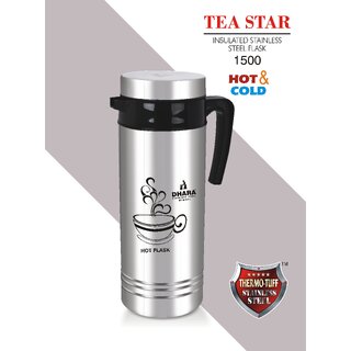 Dhara Stainless Steel Tea Star Insulated Hot And Cold Thermosteel Carafe 1500ml