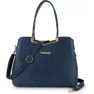 LAIK Handbags for Women| Premium PU Leather Shoulder Bags| Latest Trendy Design Bag| Top Handle Stylish Bag For Ladies | Blue - Handbags | Buy online on ZillyBuy