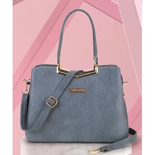 LAIK Handbags for Women| Premium PU Leather Shoulder Bags| Latest Trendy Design Bag| Top Handle Stylish Bag For Ladies | Grey - Handbags | Buy online on ZillyBuy