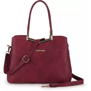 LAIK Handbags for Women Premium PU Leather Shoulder Bags Latest Trendy Design Bag Top Handle Stylish Bag For Ladies  Maroon - Handbags | Buy online on ZillyBuy