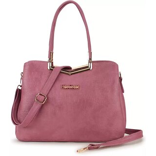 LAIK Handbags for Women| Premium PU Leather Shoulder Bags| Latest Trendy Design Bag| Top Handle Stylish Bag For Ladies | Pink - Handbags | Buy online on ZillyBuy