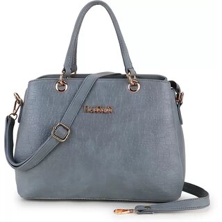 LAIK Premium PU Leather Handbags for Women  Crossbody Bags for Women  Top Handle Shoulder Bag  Trendy Handbag for Women  Adjustable  Detachable Sling Strap Grey - Handbags | Buy online on ZillyBuy