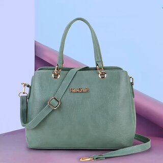 LAIK Premium PU Leather Handbags for Women  Crossbody Bags for Women  Top Handle Shoulder Bag  Trendy Handbag for Women  Adjustable  Detachable Sling Strap Pista - Handbags | Buy online on ZillyBuy