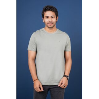 red line mens green solid 100 cotton round neck t shirt