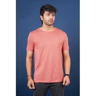 redline mens brown solid 100 cotton round neck t shirt