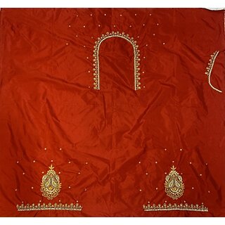 RR FABRIC Cotton Silk Embellished Blouse Material