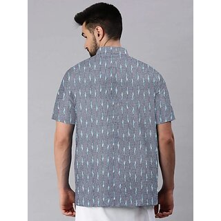Modern Men OMSAIFAB Men Self Design Casual Silver Shirt 2026 at ShopCircuit | ONDC