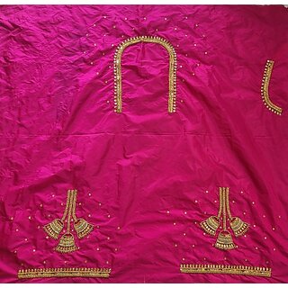 OMSAIFAB Cotton Silk Self Design Blouse Material pink Free Size