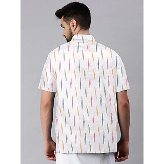 Exclusive Men OMSAIFAB Men Self Design Casual White Shirt 2026 at ShopCircuit | ONDC