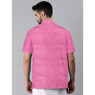 Chic Men OMSAIFAB Men Self Design Casual Pink Shirt 2026 at ShopCircuit | ONDC