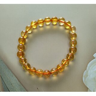 Prateek Enterprises Natural Yellow Citrine Plane Beads Bracelet - Bangles & Bracelets | Buy online on ZillyBuy