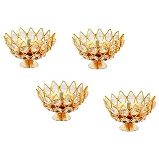 Spherulemuster Akand Diya Crystal Round Shape Small Diya for Pooja and Home Decoration