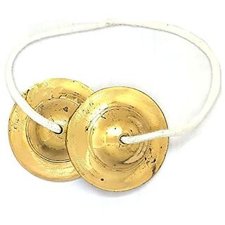 Spherulemuster Brass Handmade Bhajan Kirtan Manjeera | Manjeera Religious Musical Instruments (8 CM)