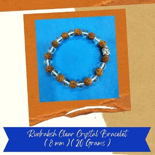 145 - VSP VASTU SAMADHAN - RUDRAKSH CLEAR CRYSTAL BRACELET FOR PEACE, STABILIZE EMOTIONS, GIVES SPIRITUAL SUCCESS - Bangles & Bracelets | Buy online on ZillyBuy
