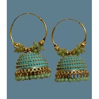 Multicolour Jhumki Hoop Earing 2 Alloy Hoop Earring - Earrings | Buy online on ZillyBuy