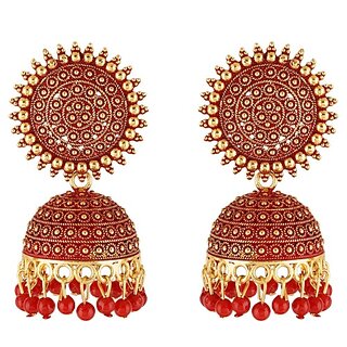 Unvira Sun Jhumki 1 Beads Copper, Copper Jhumki Earring - Earrings | Buy online on ZillyBuy