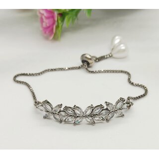 Black Plated AAA CZ Stones Adjustable Bracelet - Bangles & Bracelets | Buy online on ZillyBuy