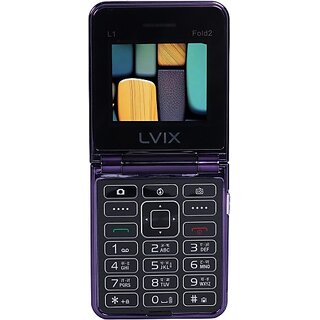 Lvix L1 Fold 2 (Dual Sim, 6.1 Cm (2.4 Inch) Display, 1200 Mah Battery, Purple)