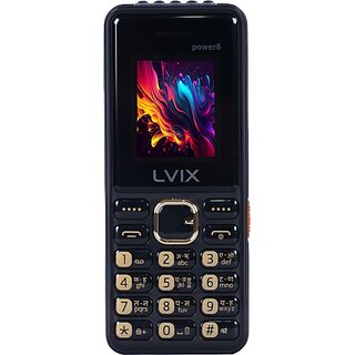 Lvix L1 Power 8 (Dual Sim, 4.5 Cm (1.77 Inch) Display, 2500 Mah Battery, Black)