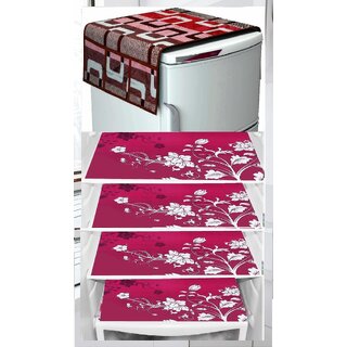 REVEXO Polyester Floral Pattern Fridge Covers - Home Improvement | Buy online on ZillyBuy