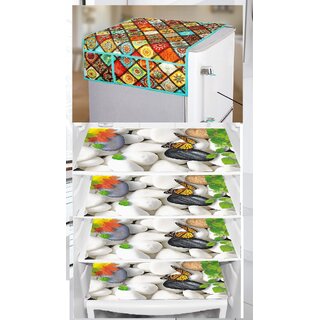 REVEXO Polyester Floral Pattern Fridge Covers - Home Improvement | Buy online on ZillyBuy